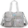 YouNuo Borsa tote da donna, borsa a tracolla con molte tasche, borsa da infermiera, da lavoro, grande, alla moda, in nylon, con manico superiore, Grigio, Medium
