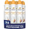 Dove Deodorante Spray Advanced Care Go Fresh Passion Fruit, con Formula Idratante e Delicata sulla Pelle, Senza Alcol, Pelle Asciutta Fino a 72 Ore, Deodorante Uomo e Donna, 6 Pezzi da 200ml
