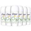 Dove, Deodorante Roll On Advanced 0% Sali Go Fresh Cetriolo, Deodorante Antitraspirante, Formula Senza Alcol e Sali di Alluminio, Protezione Fino a 48 Ore, Deodorante Uomo e Donna, 6 Pezzi da 50ml
