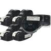 vhbw 5x Cassetta nastro compatibile con Brady M210-LAB, M211 etichettatrice 6,4m x 12,7 mm nero su bianco, nylon