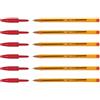 BIC Set di 6 penne a sfera CRISTAL sottile punta rossa
