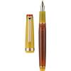erofa Jinhao 82 - Penna stilografica, pennino extra fine con finiture dorate, corpo trasparente a contrasto marrone con convertitore (61JKTR5SAH25J)