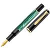 Pelikan 984187 - Penna Stilografica Linea M200 Classic, Verde Marmorizzato/Nero, Dettagli Oro 24K, Pennino in Acciaio Inossidabile, Dimensione F