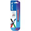 Pilot FriXion Ball - Ricarica per penna cancellabile a 4 colori, punta fine, 0,5 m, confezione da 2, inchiostro blu