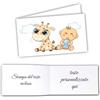 Mr Pubblicità - Stampa Inclusa - 60 Bigliettini Bomboniere Personalizzati per Battesimo, Primo Compleanno, Nascita - Bimbo Bimba - Etichette(Giraffa Bambino)