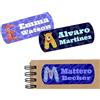 CrisPhy 45 etichette adesive personalizzate con lettere e numeri per segnare oggetti, libri, portapranzo, ecc. Dimensioni 5 x 2 cm