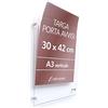 adv-smart Porta Avvisi da parete in Plexiglass formato A3 verticale 30x42 cm, Poster, Info, Cartella, con distanziatori in acciaio
