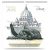 AIMA - Calendario 2026 Gatti di Roma 24x32 cm - Planner Mensile da Muro con Gatti nei Luoghi Iconici di Roma