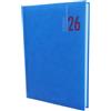 PRESTIGE & DELUXE Agenda Giornaliera 2026 F.to 15 x 21 cm A5 similpelle elegante blu per ufficio parrucchiere ristorante CON CALENDARIO DA TAVOLO + penna a scatto e segnalibro