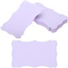 PATIKIL 50pz 8x13cm Biglietti Visita in Carta Bianca Viola Chiaro | Piccole Schede Flash Indice Parole Messaggio Mini Tag in Carta Pizzo, per Regalo Fai Da Te