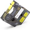 vhbw cassetta nastro compatibile con Dymo Rhino 4200, 5200, 6000 etichettatrice nero su giallo, cassetta di tubi termoretrattili, 12 mm