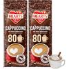 HEART's HEARTS Cappuccino con note di cacao fine, confezione da 2 (2 x 1 kg), aroma intenso, lattiginoso e cremoso, polvere di caffè solubile, sufficiente per 160 tazze