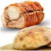 ilgustonline Panino con Porchetta di Ariccia IGP | 2 kg Porchetta di Ariccia IGP + 8 Panini di Puccia Romana Artigianali ad Alta Digeribilità