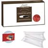 Doni Bomboniere Kit Confezione 1Kg Confetti Gusto Cioccolato Ricoperti colore Rosso + 50 pz Tubo PVC Portaconfetti Trasparenti + 50 pz Bigliettini Laurea Triennale Confettata Fai da Te Made in Italy