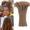 Huarisi 60 Strands 0.4cm Human hair Dreadlocks Extensions for Black Women 12 inch Afro Kinky Brown Loc Extensions for Man Real Hair Pre-colored Handmade Permanent #30