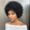 Huarisi 7 Inch Short Afro Kinky Curly Bob Wigs 1B Glueless Human Hair Pixie Cut Wig for Women No Lace Blended Rose Curls Funmi Huge Fluffy Natural Looking Black Color