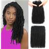 huarisi Huairisi 4B 4C Afro Kinkys Bulk Human Hair for Dreadlock Extensions Repair Locs 18 inch Natural Black Twist Braiding Afro Kinky Human Hair for Locs 1 Bundles 50g/pack 1B Can be Dyed