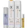 GK Hair Global Keratin Moisturizing Shampoo e Balsamo 300 ml con Cashmere 50ml e siero all'olio di argan 0 da 10 ml per capelli ricci ricci secchi e spessi, capelli ribelli, senza solfati e