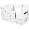 ULTECHNOVO Organizer per Cosmetici da Scrivania con 5 Cassetti, Scatola Porta Trucchi Multiuso in Plastica Trasparente, Contenitore Cosmetico per Soggiorno e Camera da Letto