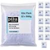 pilu cosmetic Polvere sbiancante 12 x 500 g I Polvere bionda blu senza polvere in sacchetto I sbiancamento delicato fino a 7 sfumature I decolorante per capelli con anti ingiallimento I Bleach Polvere