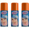 Virsus 3 bombolette Spray da 100 ml di Colore Arancio temporaneo per Capelli, colora i Tuoi Capelli per Feste Party e Eventi sia per Bambini e Ragazzi lacca Colorata Arancione
