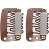 Generic 100 Fermagli per Parrucca a 6 Denti, 100 Pezzi, Clamp/Holder a Scatto per Estensione dei Capelli a Forma di U 3,2 Cm per Parrucche, Tessitura dei Capelli, Marrone Scuro
