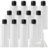 ZEOABSY 12 Pezzi 200 ml Trasparente Bottiglie di plastica PET con Tappo Flip Top Nero, Spalla Piatta Contenitori per Cosmetico, Bottiglie da Viaggio per Lozioni, Liquido, Olio
