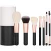 Générique Set di pennelli da trucco, set di pennelli da trucco da viaggio, 7 pennelli cosmetici portatili con custodia da viaggio, piccoli pennelli da trucco portatili per ombretti,