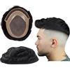 Mprosthesis Toupee per uomo parrucche per capelli umani Toupee Mono Base con pizzo anteriore unità di capelli ricci da uomo parrucca da uomo Toupee capelli genuino sistema di ricambio umano per uomo Freestyle
