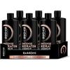 Syoss - Shampoo per capelli crespi e secchi - Keratin - 6 pezzi da 440 ml - Controlla l'effetto crespo e ripara in profondità - Capelli come appena usciti dal parrucchiere