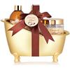 BRUBAKER set da bagno 'Coconut Love' presentato in una mini vasca da bagno color oro, 6 pezzi