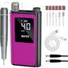 BETE professionale per unghie, 40000 giri/min, kit di lime elettriche senza fili con 6 bit, Efile ricaricabile per smalto unghie in gel acrilico, strumenti per manicure, Rosso rosa