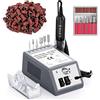 alle's Fresa per Unghie Professionale, Lima per Unghie Elettrica 20000RPM, Efile Buffer Strumento per levigare unghie acriliche con set di punte per unghie e nastri abrasivi (grigio)