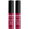 NYX Professional Makeup Soft Matte Lip Cream Tinta Labbra Tonalità Copenhagen Lunga Durata Finish Matte Cremoso Leggero Colore Extra Pigmentato - 2 Rossetti da 8ml