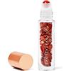 CRYSTALLOVE Bottiglia d'olio 10 ml - Rosso diaspro - Cristalli d'olio Rollon per oli, profumi, cosmetici, massaggi - Bottiglie di vetro per oli essenziali - Roller - Roller di vetro ricaricabile