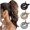 FRDTLUTHW Mollette per capelli con strass per coda di cavallo alta, fermagli per capelli a forma di squalo brillante, per donne e capelli lunghi (3 colori, confezione da 3)
