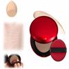 Generisch Red Cushion Foundation, fondotinta per la pelle di vetro, super fit, coprente, impermeabile e durevole, aspetto leggero e naturale