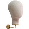 Ｚｉａｌｏｆｉ Testa di Manichino in Tela, Espositore per Cappelli E Parrucche, Espositore per Cappelli con Supporto per Centri Commerciali, Barbieri, beige