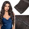 LaaVoo Butterfly Weft Extension Capelli Veri Tessitura Farfalla PU Marrone Moka 50cm 60g, Capelli Umani Remy, Morbidi e Lucenti, Cerimonie Importanti #1C