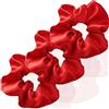CCYXFB 3 Pezzi Scrunchies Per Capelli Seta Elastico Capelli Elastico In Scrunchies Donna Elastici Capelli Bambina Morbidi Elegante Accessorio Accessori Per Capelli-rosso-1 Count (Pack of 3)