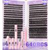 Generico Kit estensioni ciglia 640 pezzi professionale con ciglia finte colla struccante pinzette pennello kit completo extension ciglia fai da te per principianti e professionisti uso domestico salone bellezz
