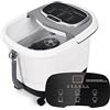 RELAX4LIFE Pediluvio Idromassaggio Elettrico 3 in 1 con Doccia, Riscaldamento Rapido e Mantenimento Temperatura, Sterilizzazione a Infrarossi e Timer 60min, Copertura con Rotelle(Grigio)
