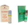 Generisch Classic & Al Madinah Concentrated Perfume Oil Roll On - Long Lasting Attar for Men & Women - Alcohol Free - 6ml Ogni pezzo (Combo Pack of 2)