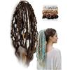 NNBWLMAEE Elastic Dread Ponytail, 26cm Boho Dreadlock Ponytail Extension with Hair Tie, Shell and Charm Details, Lightweight Natural Hand-braided Braids Long Ponytails Dreads for Women Men Festival Daily (D1)