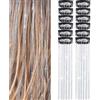 HAJHI Glitter Hair Tinsel Carnevale Clip BB 12 Pezzi Fata Ciocche Colorate Per Capelli Senza Cuciture Fili Metallici Per Riflessi Hair Extensions Per Bar Compleanni(Silver)