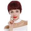 WIG ME UP-SA098-39 Parrucca Donna Molto corta Pixie cut Anni 60 Acconciatura corta Frangetta Rosso Rosso granata