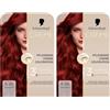 Schwarzkopf Creme Supreme Colorazione 6-88 rosso intenso (2 x 182 ml), colore permanente per capelli con siero e maschera per capelli protegge dai danni visibili ai capelli, per una copertura grigia
