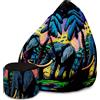 Dreamroots Bean Bag 80x80x120cm Beanbag con schienale e sgabello e copertura Cuscino da terra Chill bag Bubibag Beanbag con imbottitura Elefante