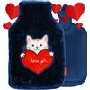 Soxo Grande borsa dell'acqua calda in gomma con fodera in peluche da 1,8 l di SOXO - Regalo di San Valentino per donne