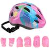 Perfeclan Set Casco Protettivo per Bambini Sport/Protezioni in Schiuma per Scooter, Skateboard, Ciclismo - Rosa